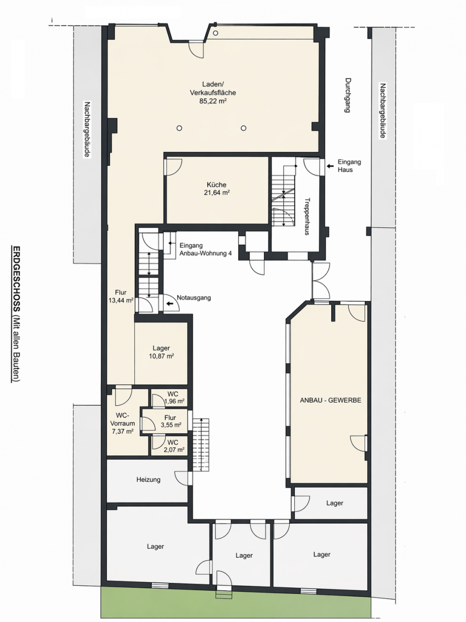 Erdgeschoss mit allen Bauten Mehrfamilienhaus Selm