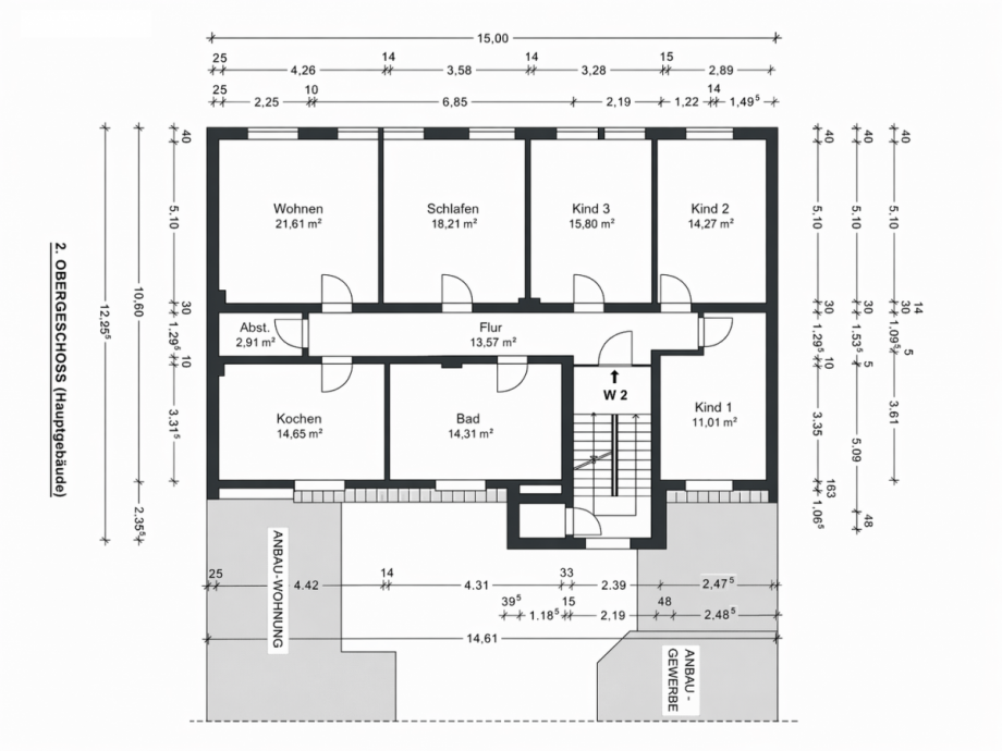 2. Obergeschoss Hauptgeb�ude Mehrfamilienhaus Selm