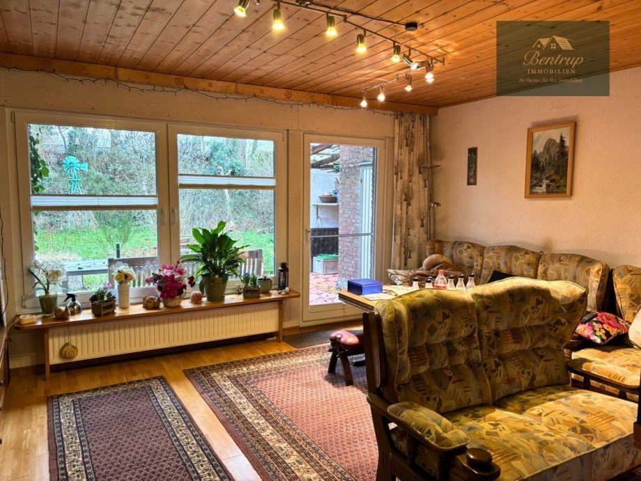 Wohnzimmer mit Blick in den Garten Einfamilienhaus Saerbeck