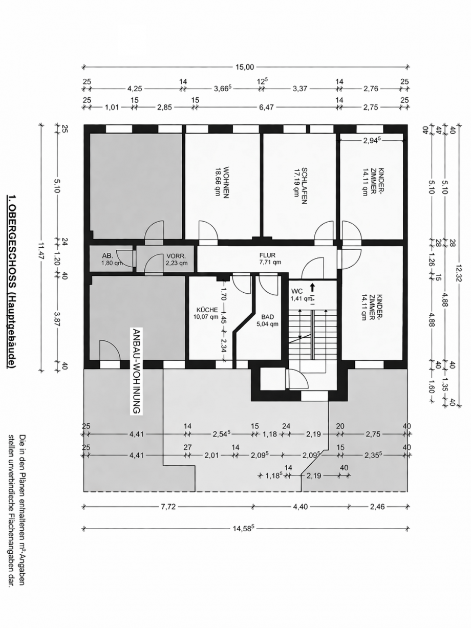 1.Obergeschoss Hauptgeb�ude Mehrfamilienhaus Selm