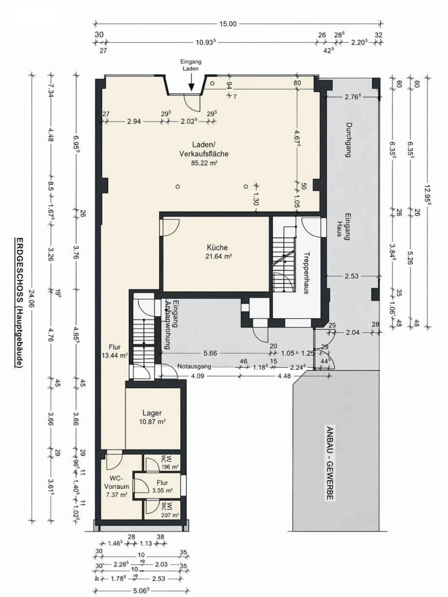 Erdgeschoss Hauptgeb�ude Mehrfamilienhaus Selm
