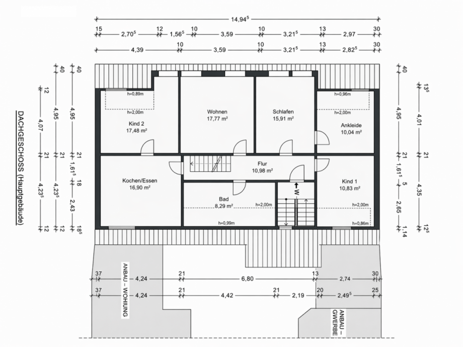 Dachgeschoss Hauptgeb�ude Mehrfamilienhaus Selm